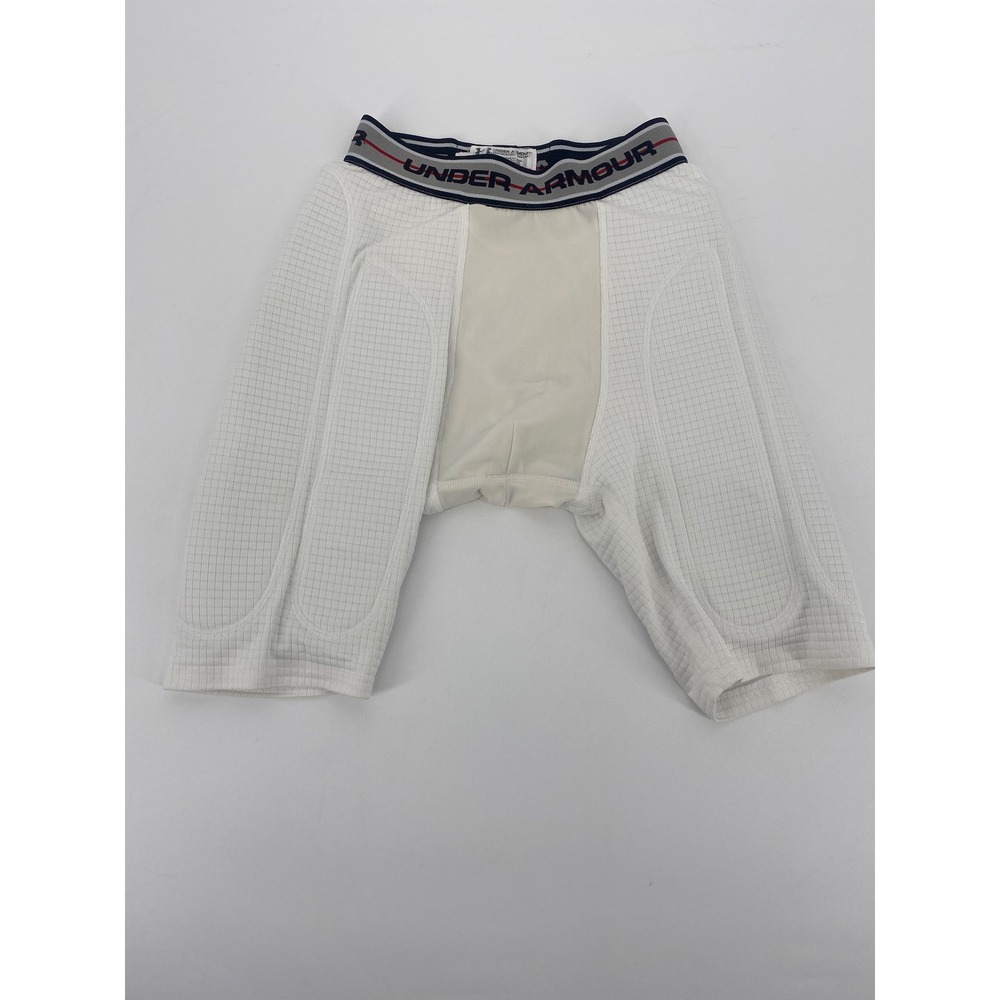 Under Armour Padded Compression Shorts Youth White Football Baseball Girdle 1987